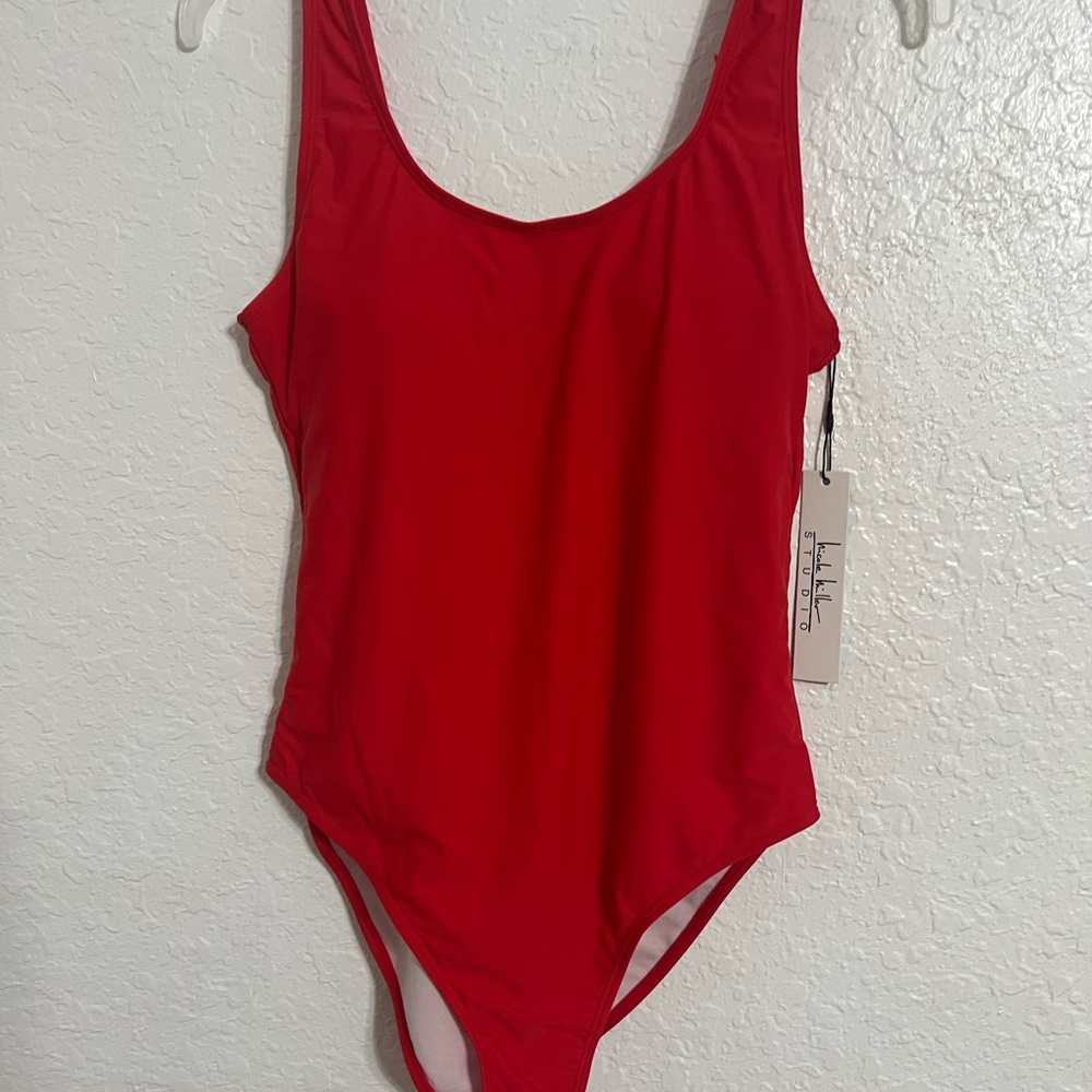 New Nicole Miller Bathing Suit Women’s One Piece Red  Size M #501